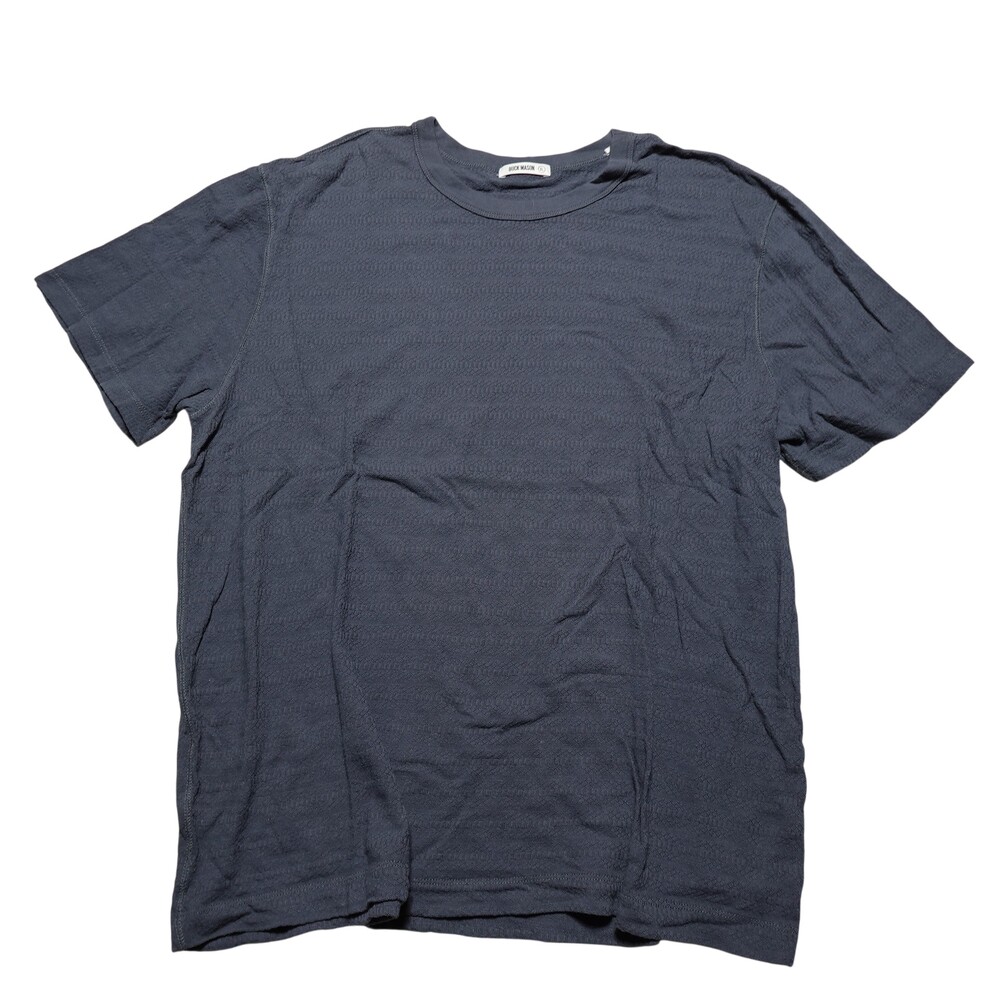 Buck Mason Shirt Mens XL Gray Textured Geometric Crew Neck Jersey Cotton Tee Top